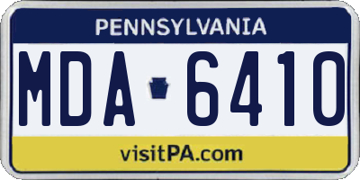 PA license plate MDA6410