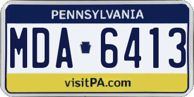PA license plate MDA6413
