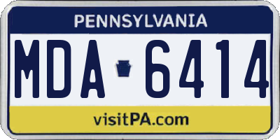 PA license plate MDA6414