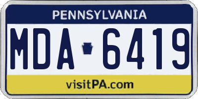 PA license plate MDA6419