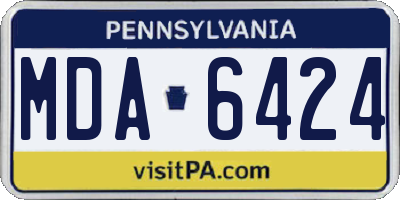PA license plate MDA6424
