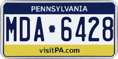 PA license plate MDA6428