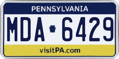 PA license plate MDA6429