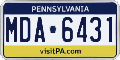 PA license plate MDA6431
