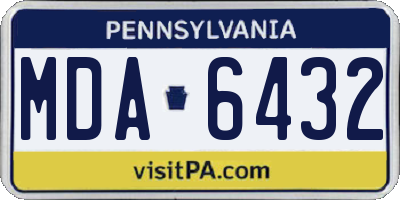 PA license plate MDA6432