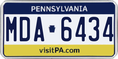 PA license plate MDA6434