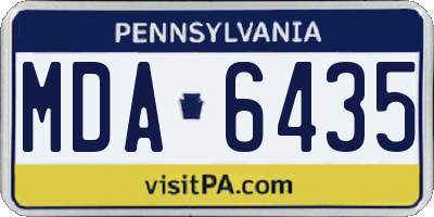 PA license plate MDA6435