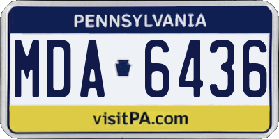 PA license plate MDA6436