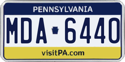 PA license plate MDA6440