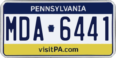 PA license plate MDA6441