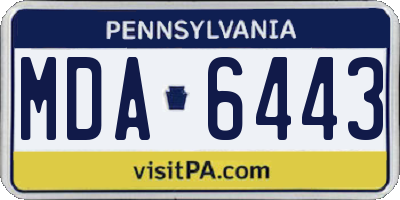 PA license plate MDA6443