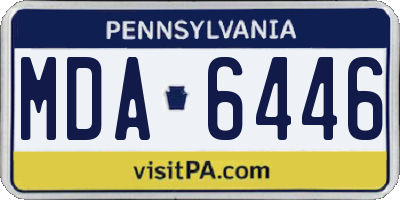PA license plate MDA6446