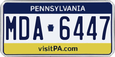 PA license plate MDA6447