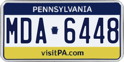 PA license plate MDA6448