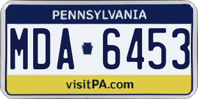 PA license plate MDA6453