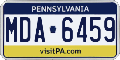 PA license plate MDA6459