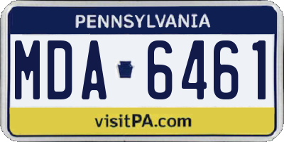 PA license plate MDA6461