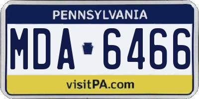 PA license plate MDA6466