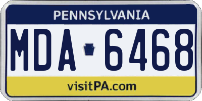 PA license plate MDA6468