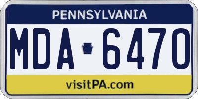 PA license plate MDA6470