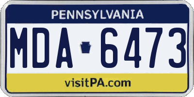 PA license plate MDA6473