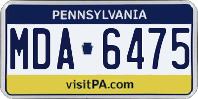 PA license plate MDA6475