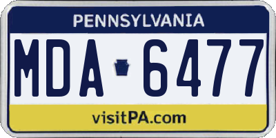 PA license plate MDA6477
