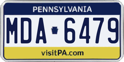 PA license plate MDA6479