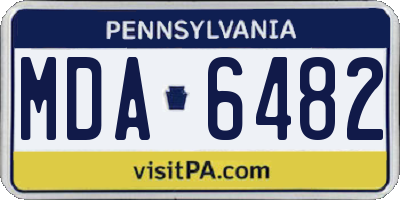 PA license plate MDA6482