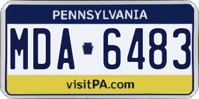 PA license plate MDA6483