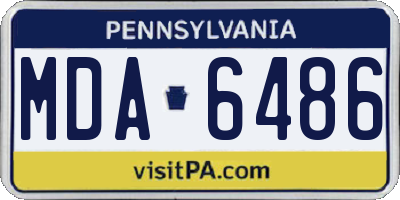 PA license plate MDA6486