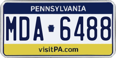 PA license plate MDA6488