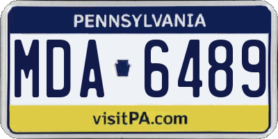 PA license plate MDA6489