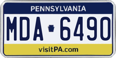 PA license plate MDA6490