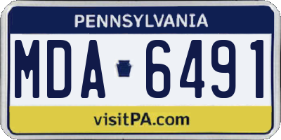 PA license plate MDA6491