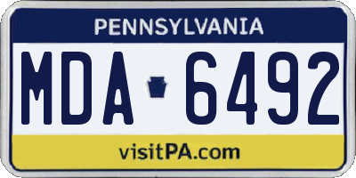 PA license plate MDA6492