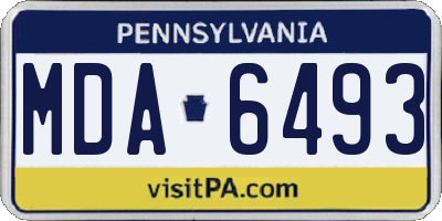 PA license plate MDA6493
