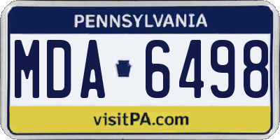 PA license plate MDA6498