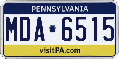 PA license plate MDA6515