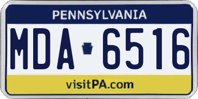PA license plate MDA6516