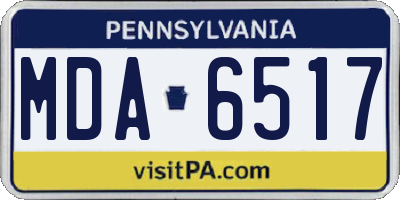 PA license plate MDA6517