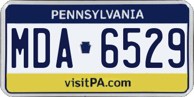 PA license plate MDA6529