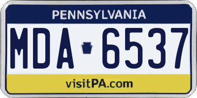 PA license plate MDA6537
