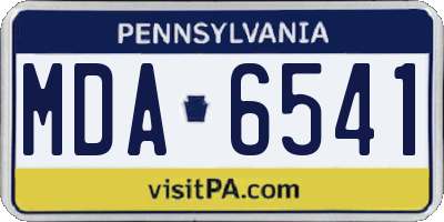 PA license plate MDA6541