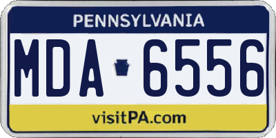 PA license plate MDA6556