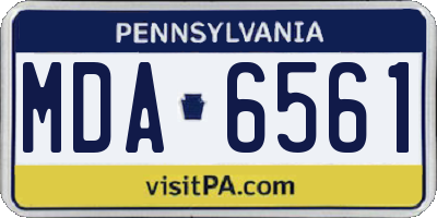 PA license plate MDA6561