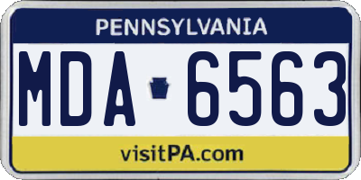 PA license plate MDA6563