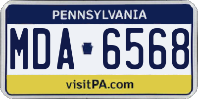 PA license plate MDA6568