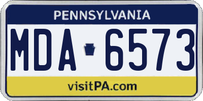PA license plate MDA6573