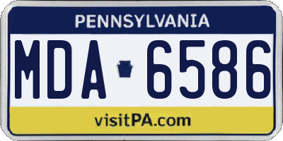 PA license plate MDA6586